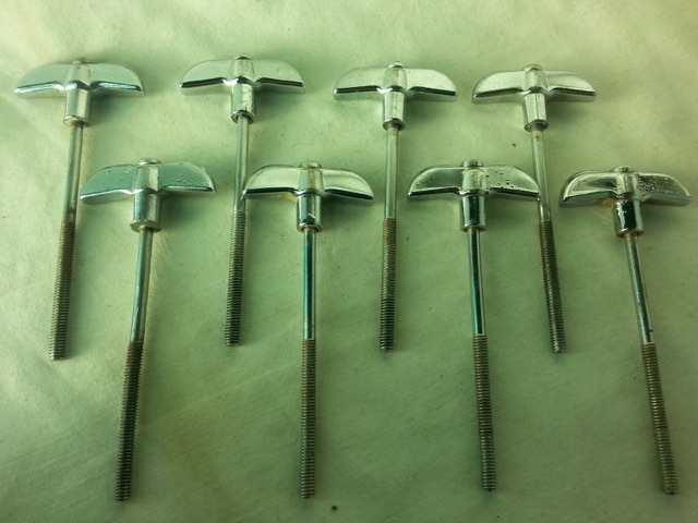 Rogers 8x Bass Drum Tension T-Rods Screws 3 3/4"Powertone 60s Vintage USA* — main photograph
