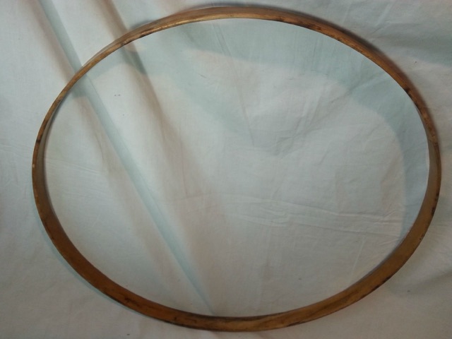 26" 1-ply Solid Maple Bass Drum Hoop/Rim Vintage Natural Finish no inlay groove — main photograph