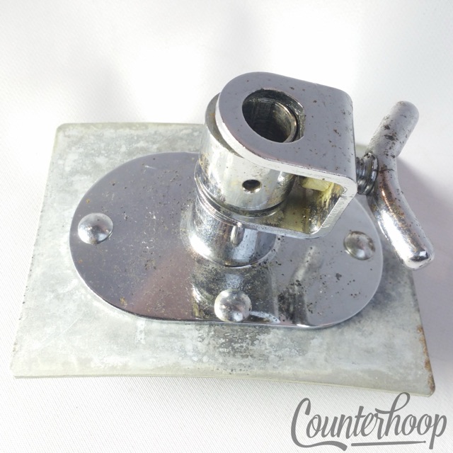 Rogers Bass Drum Double Tom Mount Post Receiver Chrome Vintage 60s Hex Swivo USA — main photograph