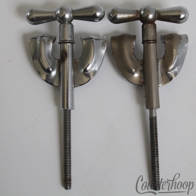 Rogers 2x Bass Drum Tension T-Rods+Claws Vintage 60s Powertone Chrome Tensioner — main photograph