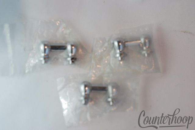 Chrome Tube Lugs 3x New Old Stock NOS 1"Hole Spacing Piccolo Snare Drum Hardware — main photograph