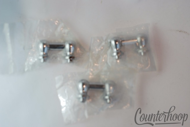 Chrome Tube Lugs 3x New Old Stock NOS 1"Hole Spacing Piccolo Snare Drum Hardware — main photograph