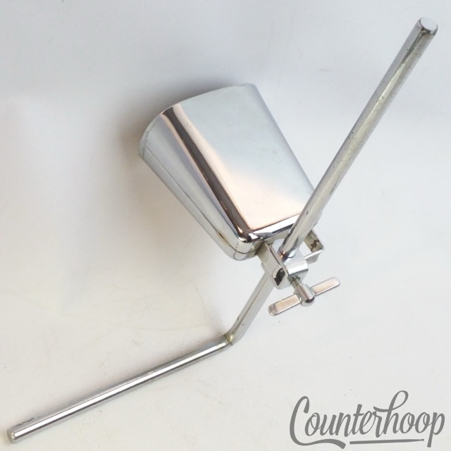 Rogers 4" Cowbell + L-Arm Rod Mount + Adjustable Clamp Chrome Vintage 60s USA* — main photograph