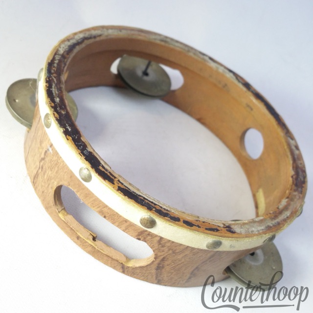 Pearl 6" Wood Tambourine Vintage 60s Percussion Instrument Made In Japan MIJ* — main photograph