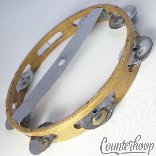 Pearl 8"Wood Tambourine Vintage 60s Hi-Hat Cymbal Percussion 1ply Mahogany Japan — main photograph