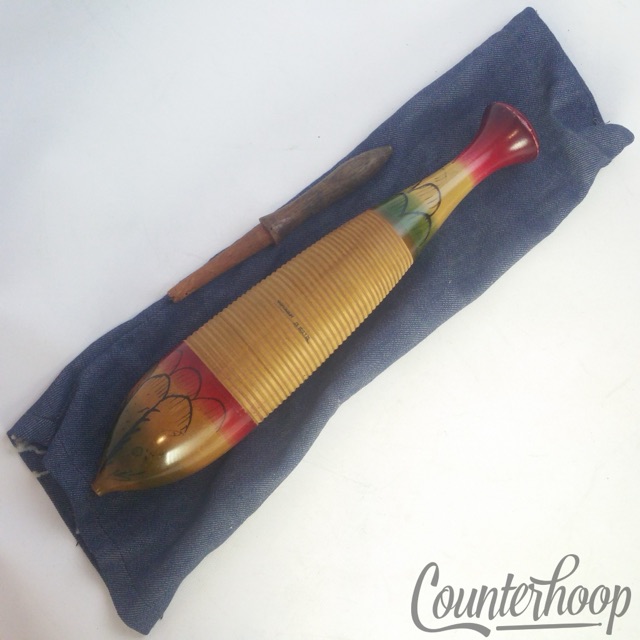 Vintage Guiro Made In Mexico Fish Percussion Instrument Accessory — main photograph