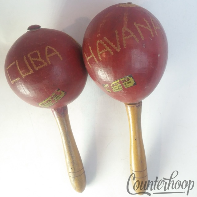 Frank Wolf Maracas Cuban Havana Drummers Supplies NYC Percussion Vintage 30s-40s — main photograph