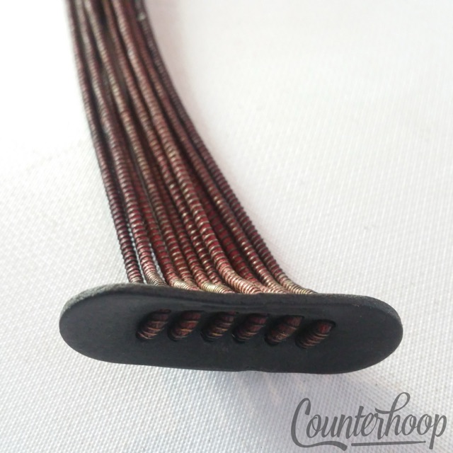 Ludwig 17" 12-Strand Snare Drum Coiled Metal on Red Cloth Wires Vintage 20s USA — main photograph