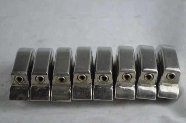Leedy 8x Beavertail Bass/Floor Tom Drum Lugs Nickel Vintage Elkhart IN 40s/50s* — main photograph
