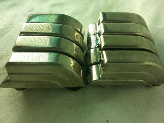 Leedy 8x Beavertail Bass/Floor Tom Drum Lugs Nickel Elkhart IN Vintage 40s/50s* — main photograph
