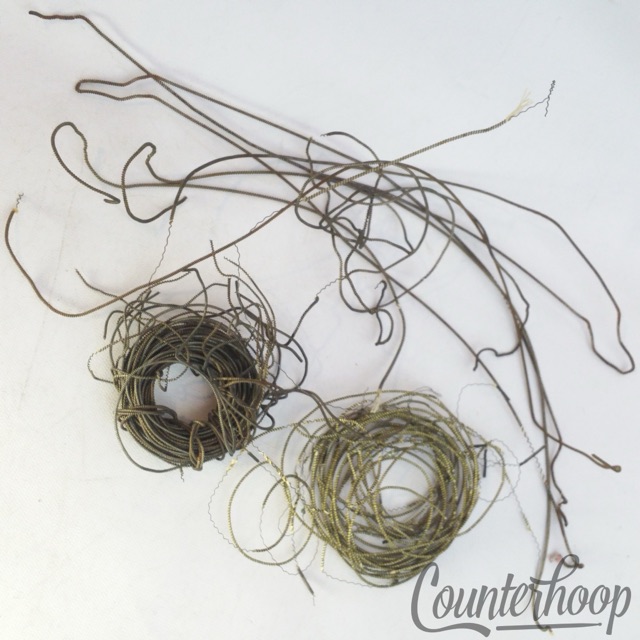 Coiled Metal-on-Cloth Snare Drum Wires/Strands Parts Lot Leedy/Ludwig/Early USA — main photograph