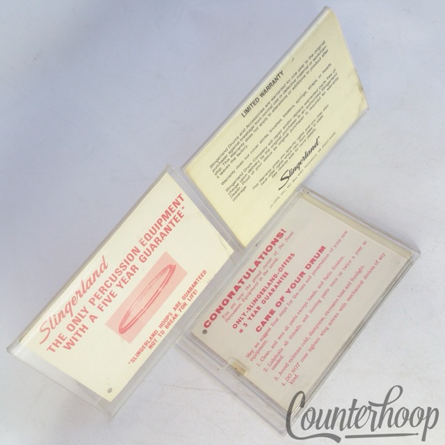 Slingerland Warranty Cards Vintage 70s Niles, ILL +HSS MusicYo Richmond, VA 90s — main photograph
