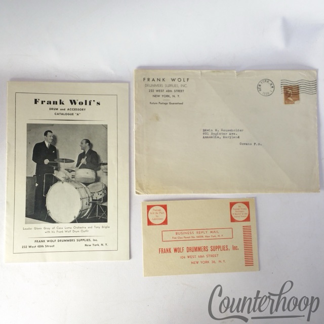 Frank Wolf Drum+Accessory Catalog"A"Vintage 30s 2-1 Snare Drum Monarch/Standard — main photograph