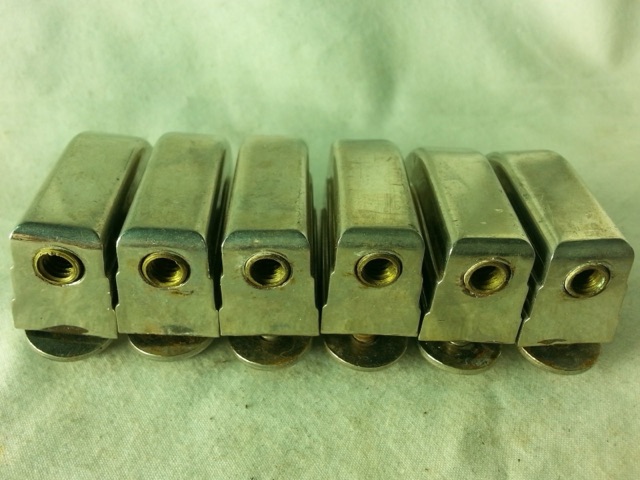 Leedy 6x Beavertail Bass/Floor Tom Drum Lugs Elkhart,IN Nickel No-Tab 40s/50s* — main photograph