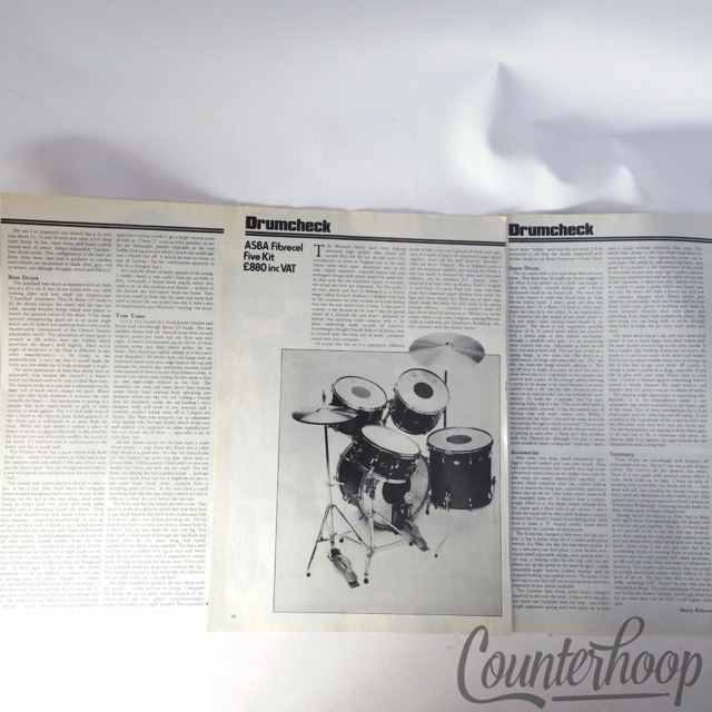 Asba Fibrecel Five Kit Drumcheck International Musician+Recording World Flyer Ad — main photograph