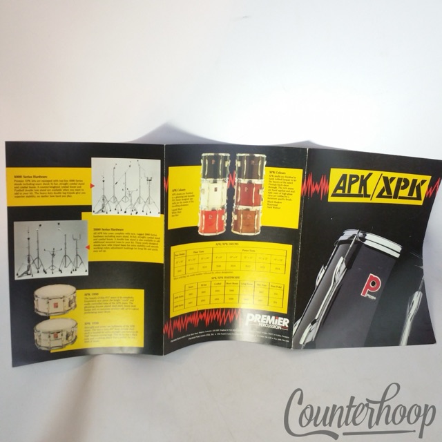 Premier APK/XPK Drums Flyer Poster Set Color Catalog Ad Vintage 80s — main photograph