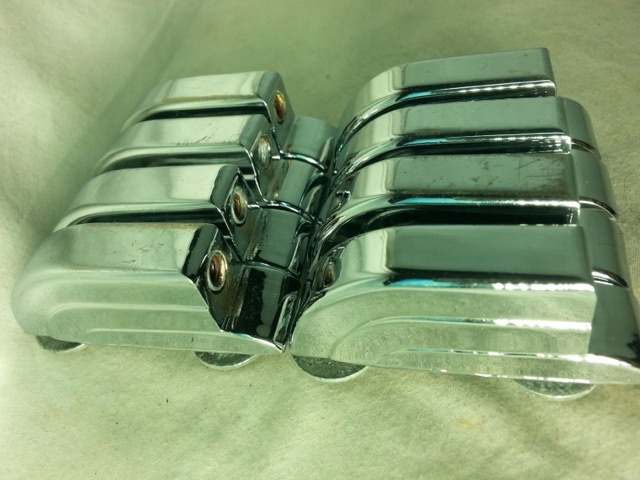 Leedy 8x Chrome Beavertail Bass/Floor Tom Drum Lugs Slingerland 50s-60s Chicago — main photograph