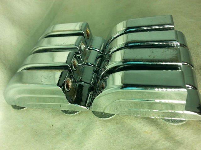 Leedy 8x Chrome Beavertail Bass/Floor Tom Drum Lugs Slingerland 50s-60s Chicago — main photograph