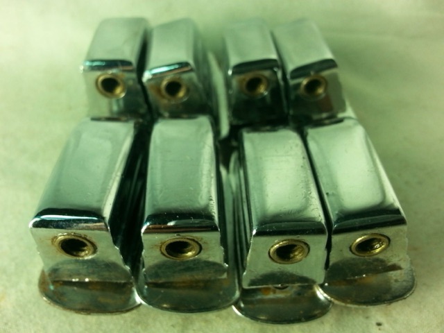 Leedy 8x Beavertail Tom/Snare Drum Lugs Chrome No-Tab Elkhart,IN USA 40s-50s* — main photograph