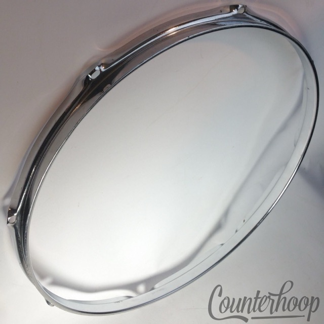 Ludwig 15" Tom/Marching Snare Drum Batter Rim/Hoop 8-Lug Chrome Vintage 70s USA — main photograph
