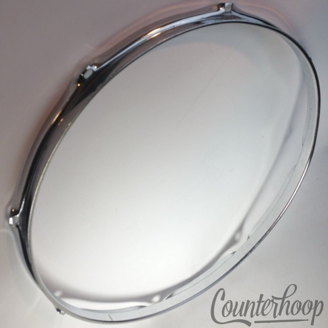 Ludwig 15" Tom/Marching Snare Drum Batter Rim/Hoop Chrome 8-Lug Vintage 70s USA — main photograph
