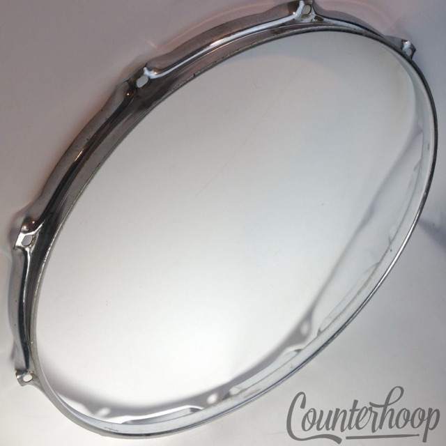 Ludwig 15" Tom/Marching Snare Drum Batter Rim/Hoop Chrome 10-Lug Vintage 70s USA — main photograph
