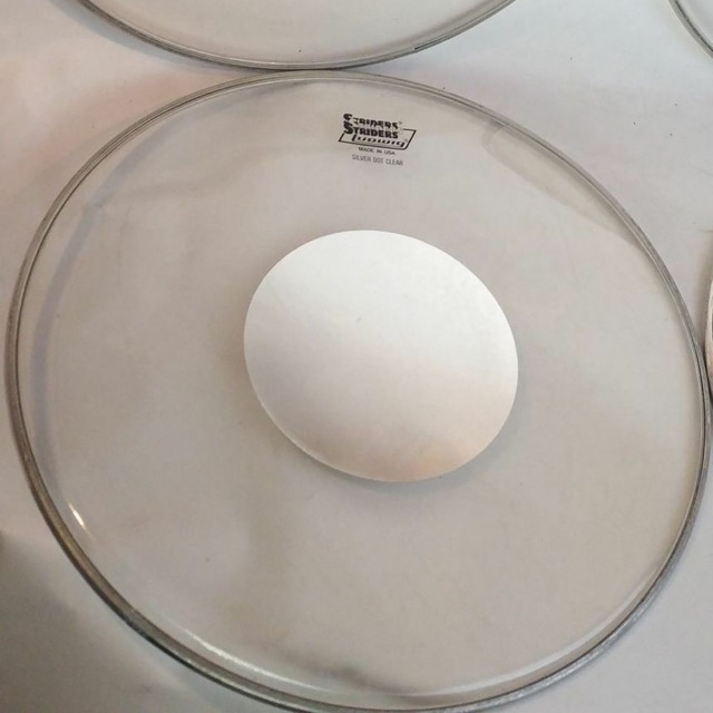 Ludwig 16" 4x Striders Silver Dot Clear Vintage 70s Floor Tom Drum Heads Strider — main photograph