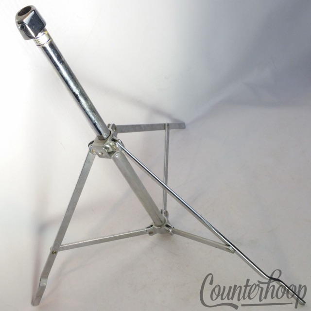 Ludwig Cymbal Stand Tripod Base Atlas Chrome Vintage 60s USA Single-Braced 5/8" — main photograph