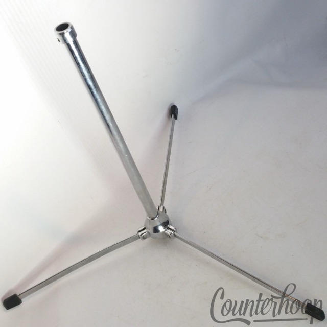 Pearl Flat-Base Cymbal Stand Tripod Chrome Vintage 60s Flush Japan 1/2" Parts* — main photograph