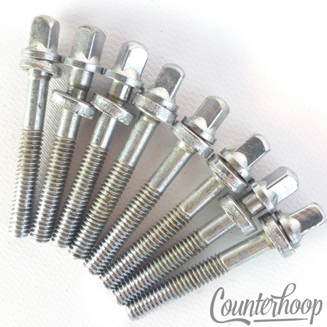 Gretsch 8x Tension T-Rods 1 5/8"Tom/Snare Drum Chrome Vintage 70s-80s Screws — main photograph