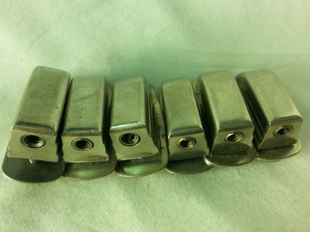 Leedy 6x Beavertail Tom/Snare Drum Lugs Nickel No-Tab Elkhart,IN USA 40s-50s* — main photograph