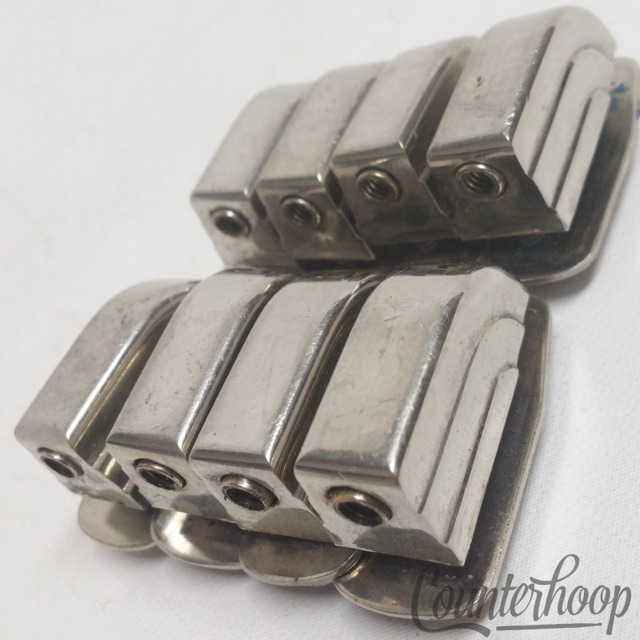 Leedy 8x Beavertail Tom/Snare Drum Lugs Nickel Metal Washer Elkhart USA 40s-50s — main photograph