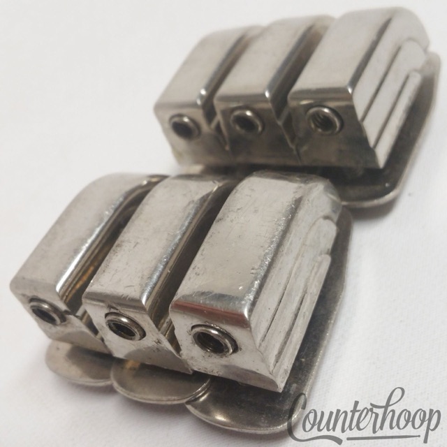 Leedy 6x Beavertail Tom/Snare Drum Lugs Nickel Metal Washer Elkhart USA 40s-50s — main photograph