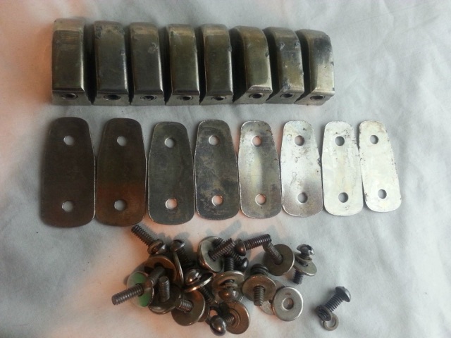 Leedy 8x Beavertail Tom/Snare Drum Lugs Nickel Metal Washer Elkhart USA 40s-50s — main photograph