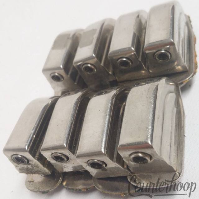 Leedy 8x Beavertail Tom/Snare Drum Lugs Nickel Elkhart 40s-50s USA Metal Washer — main photograph