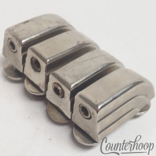 Leedy 4x Beavertail Tom/Snare Drum Lugs Nickel Elkhart USA 40s-50s Circle Washer — main photograph
