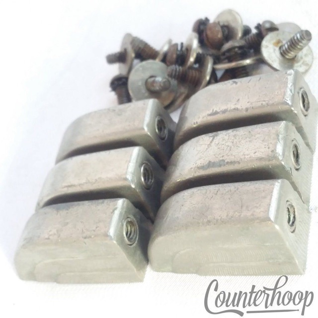 Leedy 6x Beavertail Tom/Snare Drum Lugs Nickel No-Tab Elkhart,IN USA 40s-50s G* — main photograph