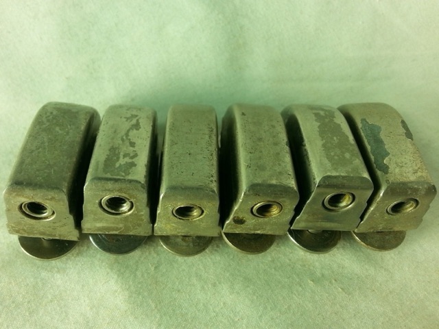 Leedy 6x Beavertail Tom/Snare Drum Lugs Nickel No-Tab Elkhart,IN USA 40s-50s G* — main photograph