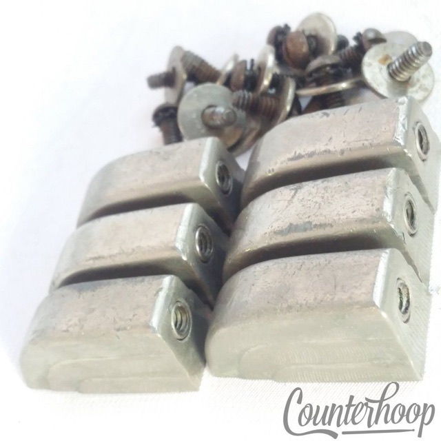 Leedy 6x Beavertail Tom/Snare Drum Lugs Nickel No-Tab Elkhart,IN USA 40s-50s G* — main photograph