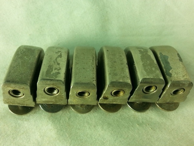 Leedy 6x Beavertail Tom/Snare Drum Lugs Nickel No-Tab Elkhart,IN USA 40s-50s G* — main photograph