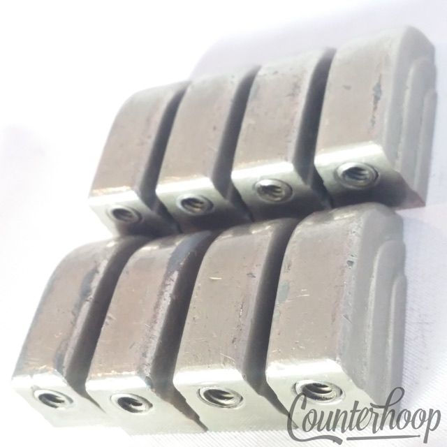 Leedy 8x Beavertail Tom/Snare Drum Lugs Nickel No-Tab Elkhart,IN USA 40s-50s G* — main photograph