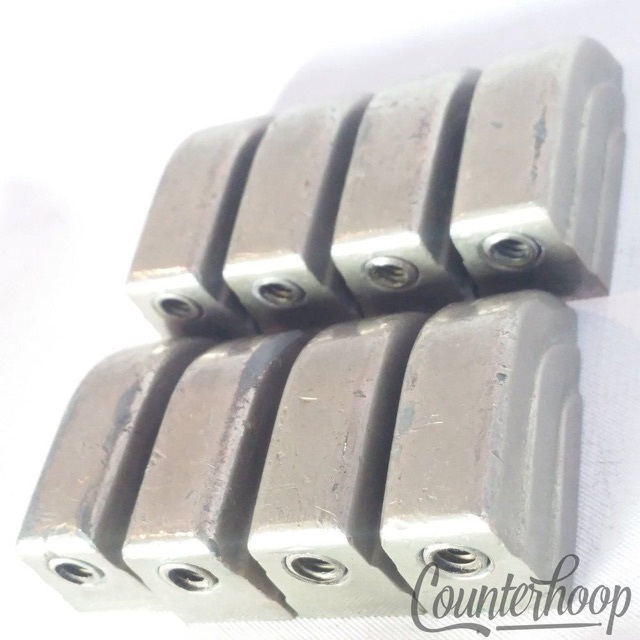 Leedy 8x Beavertail Tom/Snare Drum Lugs Nickel No-Tab Elkhart,IN USA 40s-50s G* — main photograph