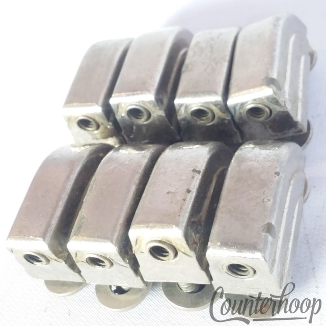 Leedy 8x Beavertail Tom/Snare Drum Lugs Nickel No-Tab Elkhart,IN 40s-50s USA G* — main photograph