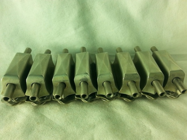 Leedy X-Box/Broadway Snare Drum Lugs Set 8x Nickel+Backing Plates 30s Vintage* — main photograph