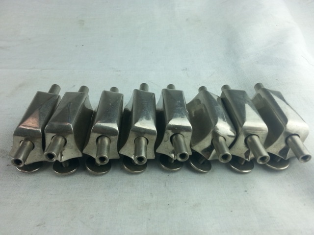 Leedy X-Box/Broadway Snare Drum Lugs Set 8x Nickel USA 30s Vintage* — main photograph
