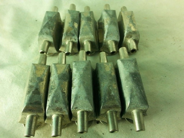 Leedy 10x X-Box/Broadway Snare Drum Lugs Set Nickel Elkhart,IN USA 30s No-Spring — main photograph