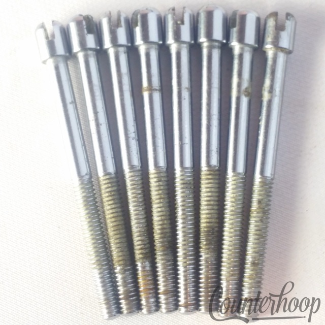 Ajax 8x 2 9/16" Slotted Tension T-Rods Snare/Tom Drum UK Vintage 60s Tensioner — main photograph