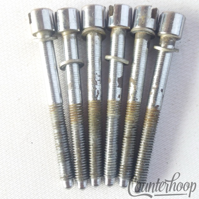 Trixon 6x 1 15/16"Slotted Tension T-Rods Snare/Floor Tom Drum Vintage60s Germany — main photograph