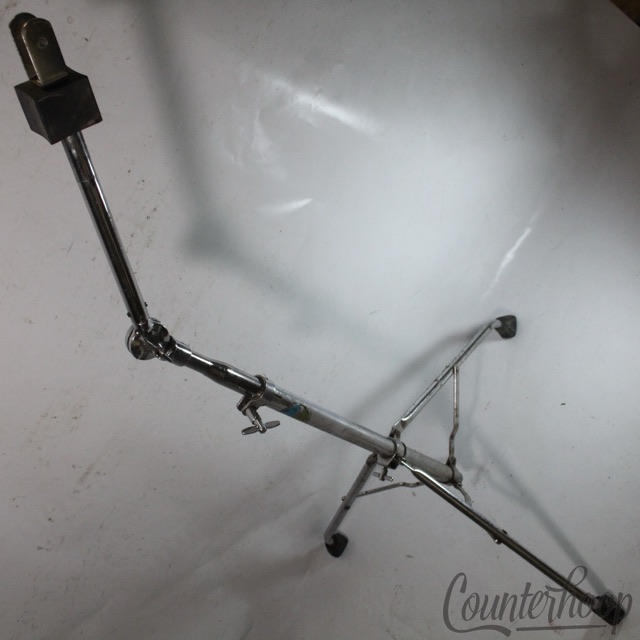 Ludwig 70s Double-Tom Drum Clip Mount Hercules Tube-Leg Tripod Chrome Blue/Olive — main photograph