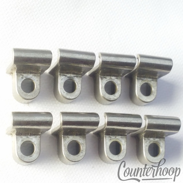 Ludwig/Leedy 8 Tension T-Rod Clips Single-Flange Rim Floor/Tom/Snare Drum Nickel — main photograph